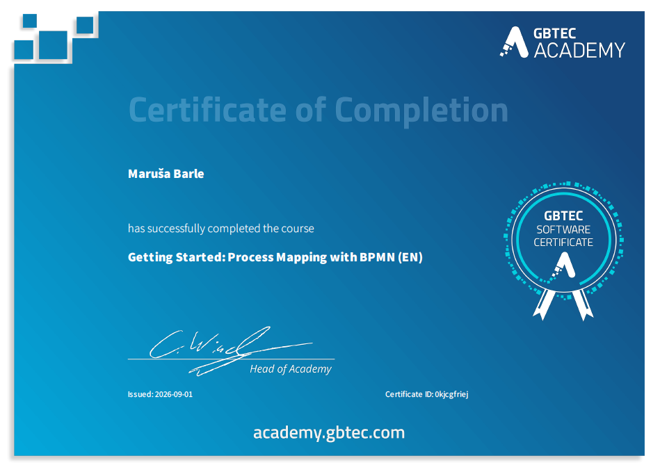 BPMN 2.0 certificate